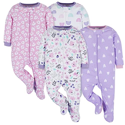 Onesies Brand Baby Girls' 4-pack Sleep 'N Play Footies Multi Pack