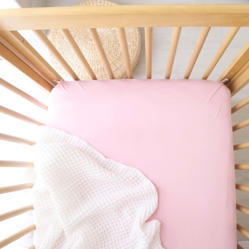 Solid Fancy Pink Bamboo Crib Sheet