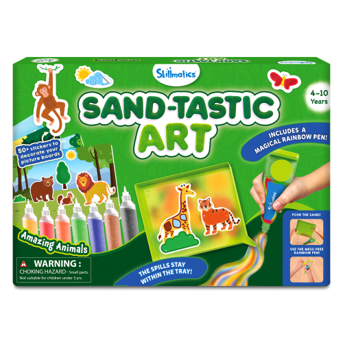 Skillmatics Sand Art Activity - Animals, Create & Stick 50+ Colorful Stickers, Creative Craft Kits & Supplies for Kids, Gifts for Girls & Boys Ages 4, 5, 6, 7, 8, 9, 10