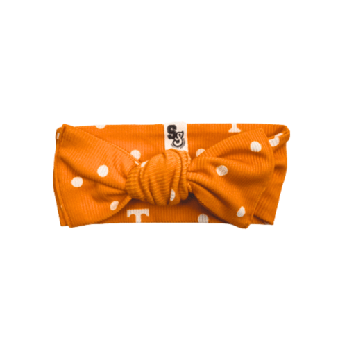 Polka Dot Power T Bow Headband
