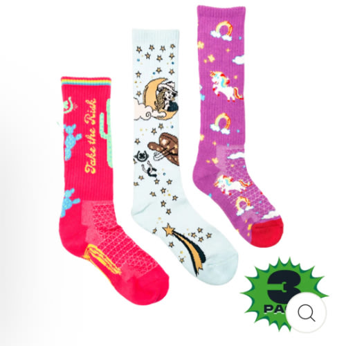 The Lucky 3 Pack | Risky Cosmic Unicorn Performance Boot Socks