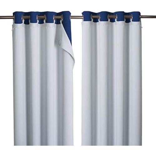 NICETOWN Blackout Curtain Liners for Sheer Curtains, White Blackout Liners for Windows, Detachable Ring Included, Thermal Curtain Liners for 63" Length Drapes, Set of 2, W50 x L59 Each Panel