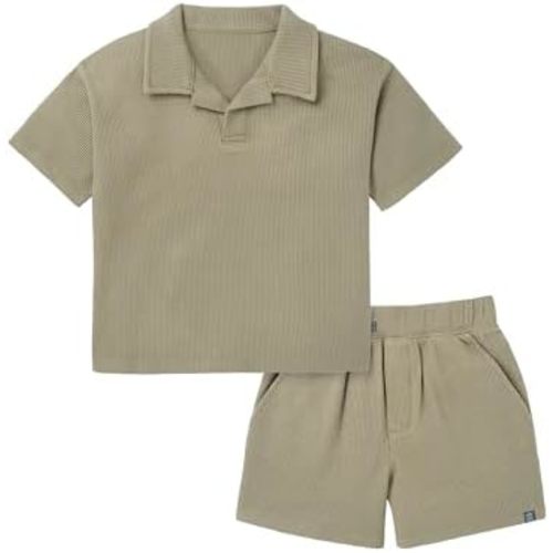Modern Moments by Gerber Baby Boys' 2-piece Johny Collar Shirt & Short Set