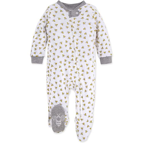 Burt's Bees Baby Baby Girls' Sleep and Play PJs, 100% Organic Cotton One-Piece Romper Jumpsuit Zip Front Pajamas