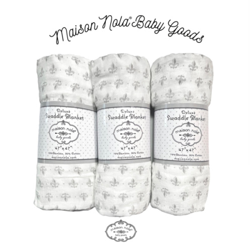 Fleur De Lis Muslin Swaddle | Maison Nola