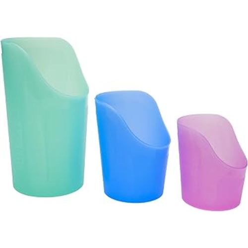 TalkTools CutOut Nosey Cups - Drinking Glass for Stable & Fixed Position, Special Drinking Cups, Therapy Training Cups, Motor and Coordination Support (All 3 Sizes (Pink, Blue & Green))