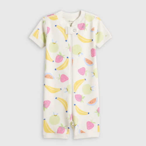 100% Organic Cotton Shortie Onesie Pajama in Fruit