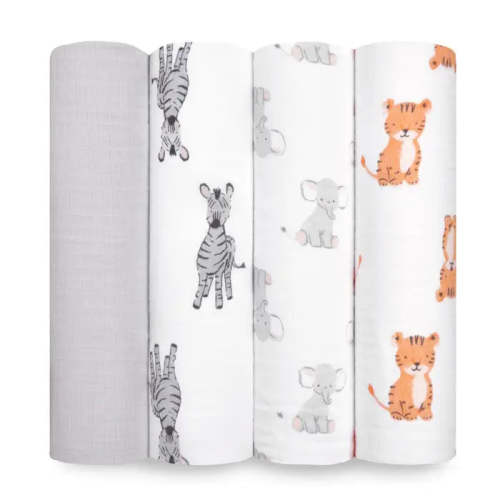 Essentials Cotton Muslin Swaddles 4 Pack | aden + anais