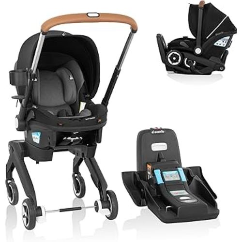 Evenflo Gold Shyft DualRide Infant Car Seat and Stroller Combo w/Carryall Storage (Moonstone Gray)