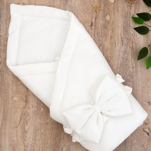 Handmade Cotton Newborn Swaddle Blanket with Embroidery (85x85 cm)