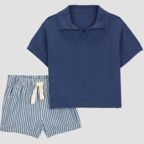 Carter's Just One You® Baby Boys' 2pc Sweater Top and Shorts Set - Navy Blue 9M