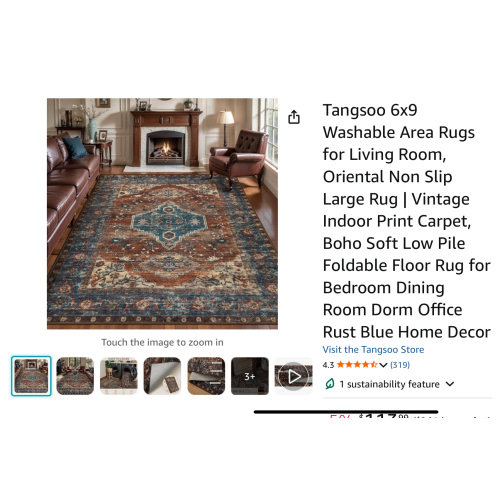 Washable area rug for the nursery