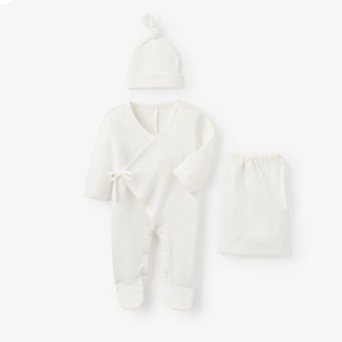 Organic Cotton Pointelle Layette 2 Pc Gift Set