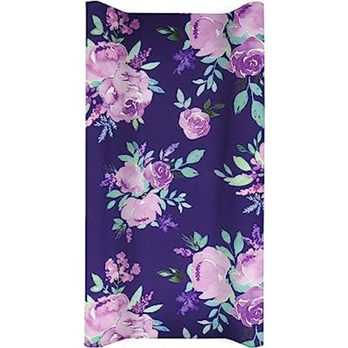 Purple Flower Changing Pad Cover Diaper Changing Mat Cover Sheets for Newborn Girls Soft Breathable Nursery Changing Table Sheets