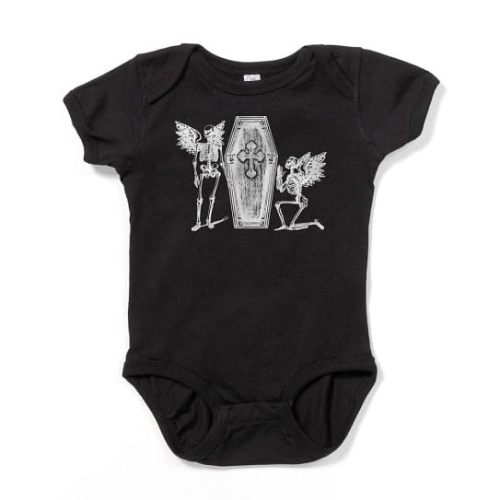 CafePress Winged Skeletons and Coffin Infant Baby Bodysuit Romper