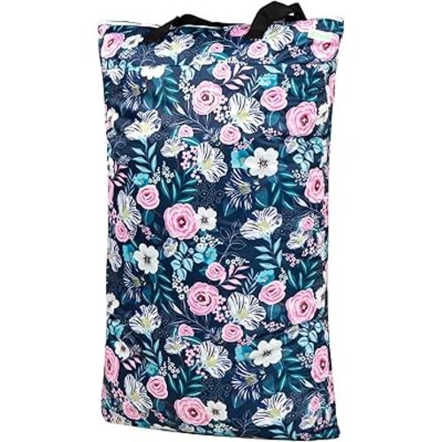 wegreeco Reusable Hanging Wet Dry Cloth Diaper Bag (Flower-1)