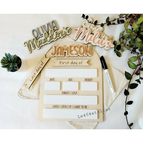 First Day Of School Sign, Custom interchangeable Board, Back To School Sign, First And Last Day School Sign, Back To School Photo Prop