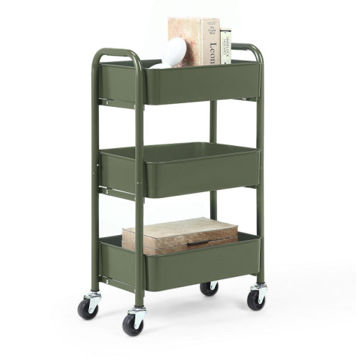 SunnyPoint 3-Tier Under Desk Mobile Utility Cart with Metal Storage Organizer & Reviews | Army