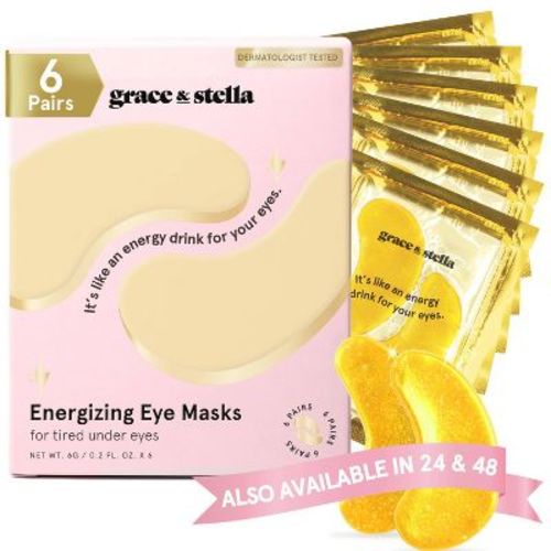 Grace & Stella Energizing Under Eye Mask - Gold - 6 Pair: Hydrating, Contains Glycerin, Amino Acid, Unscented