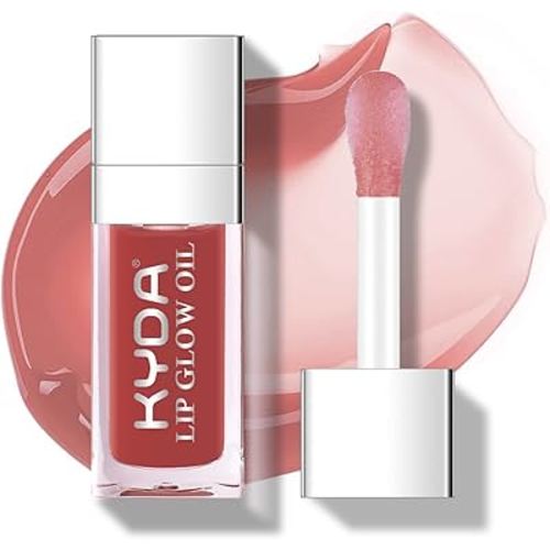 KYDA Hydrating, Moisturizing Lip Oil - Glossy, Tinted Lip Gloss for Dry Lips - Rosewood