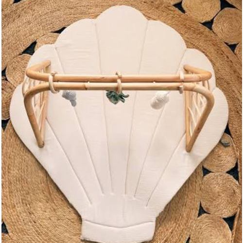 Shell Baby Playmat | Raja Homewares | 100% Cotton Muslin with Foam Mattress