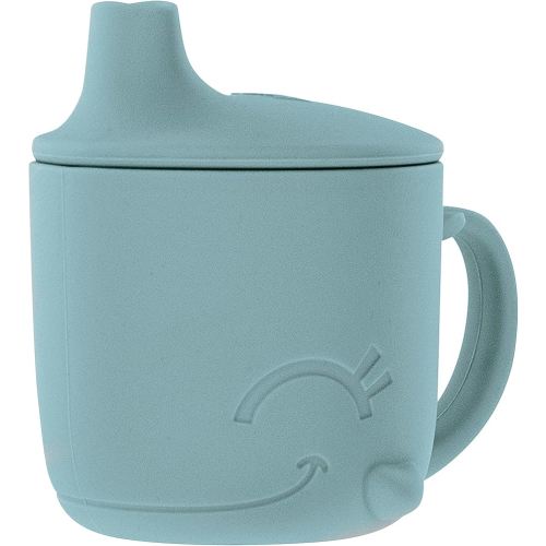 Nuby Animal Friends Silicone Sippy Cup - Toddler Cup with One-Handle - 6+ months - Blue Whale