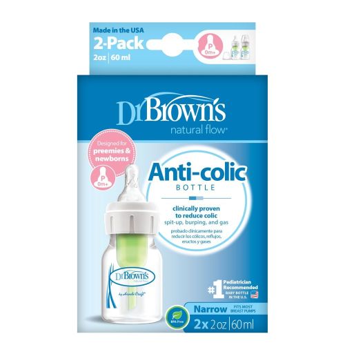 Dr Browns Options+ Anti-Colic Narrow Neck Bottle 2 Pack Size 60mL