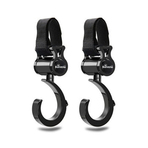 Baby Stroller Hooks with Velcro Straps Set of 2