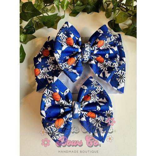 Basketball headwrap bow, basketball bows, college basketball headwrap bow, Kentucky bow, Kentucky college bow, toddler bows, UK, wildcats