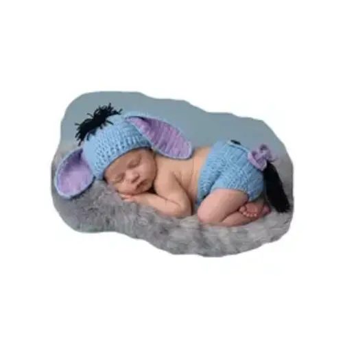 Newborn Photography Outfits Props, Baby Crochet Knitted Bonnet Photoshoot Props Animal Bunny Costume for Infant Boys Girls Picture - TikTok Shop