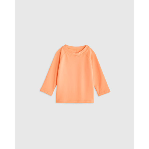 Long Sleeve Raglan Rash Guard - Baby in Coral Orange
