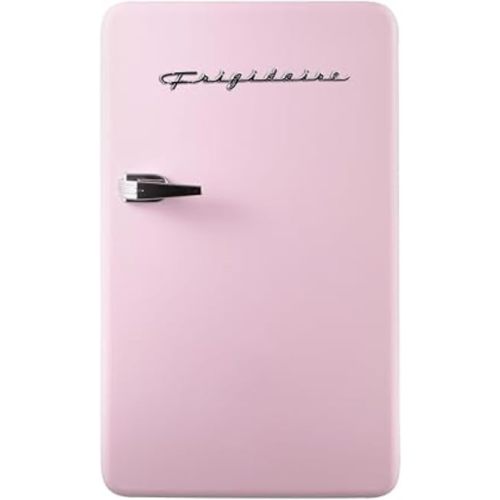 Frigidaire Retro Compact Refrigerator with Chiller, 3.2 cu ft Countertop Fridge, Built-In Bottle Opener, Rounded Corners, Premium, for Office, Bedroom, Dorm Room, Cabin, 18.5D x 20W x 31.5H (Pink)