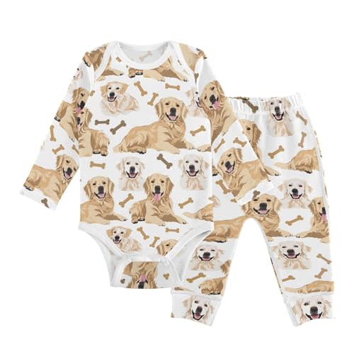 vvfelixl Baby Bodysuits Pants Sets White Gooses Long Sleeve Baby Clothes for Boys Girls 0-24M