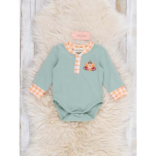 Football Feathers Embroidered Onesie