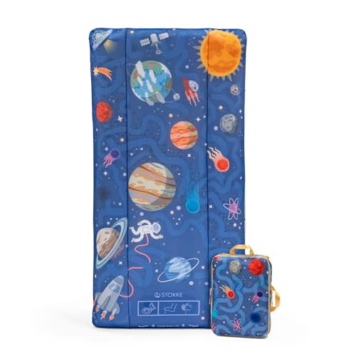 Stokke JetKids CloudSleeper - Inflatable Kids’ Travel Bed, Space Maze | Includes Integrated Pump & Packing Cube - Best for Ages 2+
