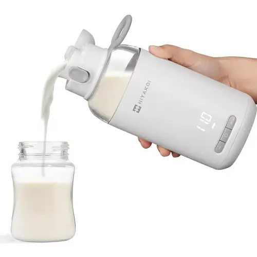Portable Water and Milk Warmer, HIYAKOI Bottle Warmer On The Go Fast Heating for Baby Formula Breastmilk Cordless, Baby-Safe Tritan Material, 6 Hour Keep Warm, 9oz