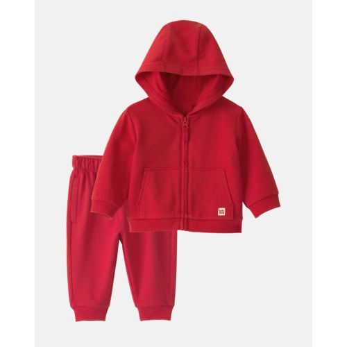 Baby Boy 2-Piece French Terry Hoodie & Pant Set - Red | Carter's