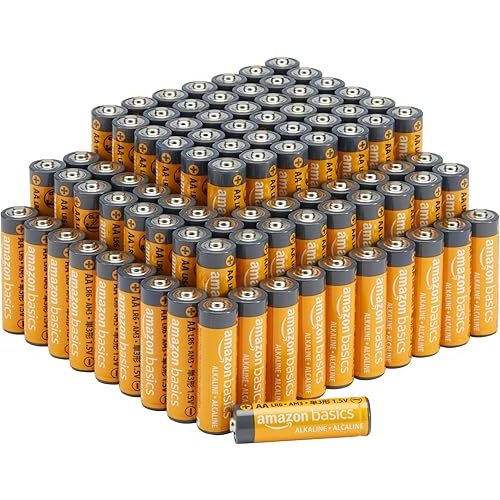 Amazon Basics 100-Pack AA Alkaline High-Performance Batteries, 1.5 Volt, 10-Year Shelf Life