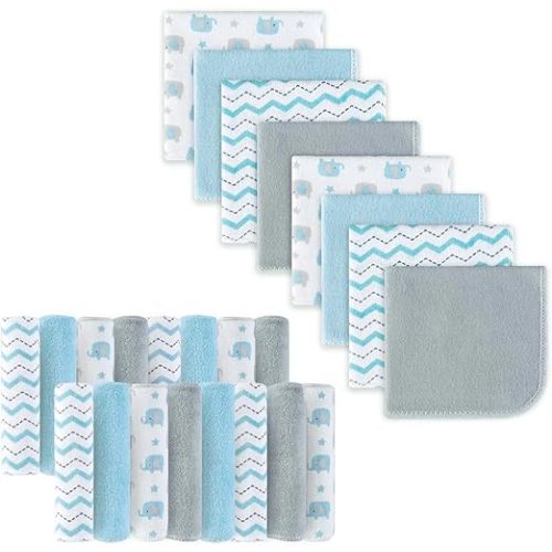 softan Baby Washcloths, 24Pack Baby Wash Cloths Extra Soft & Ultra Absorbent, Baby Towels and Washcloths Face Towel Unisex for Boys Girls Face & Body (Elephant)