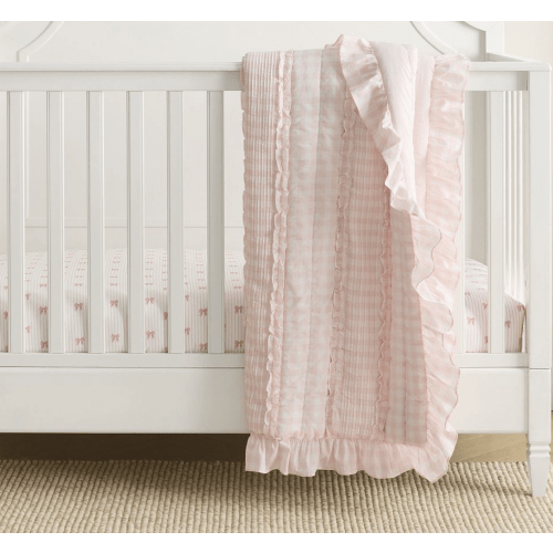 Gabriella Gingham Ruffle Baby Quilt