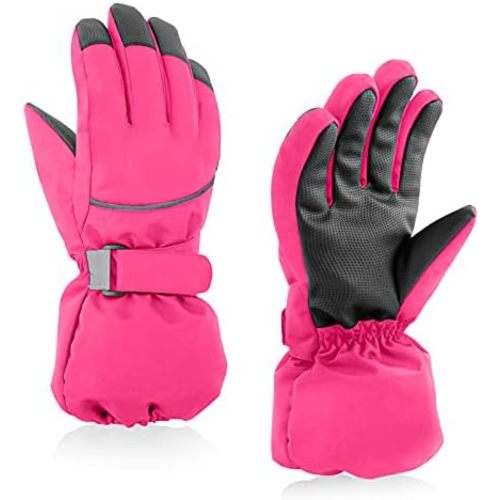 BAVST Kids Winter Glove Boys Girls Snow Ski Waterproof Gloves for Teens Fleece Lining Warm Mittens Outdoor