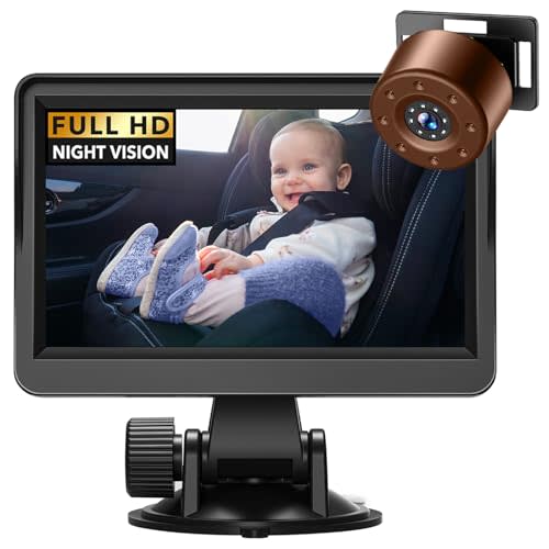 Baby Car Mirror, 4.3in HD Baby Car Camera Night Vision, Safety Car Seat Mirror Camera with 178° Wide View, Easily Observe The Baby’s Move