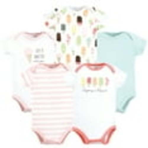 Touched by Nature Unisex Baby Organic Cotton Bodysuits, Popsicle, 0-3 Months