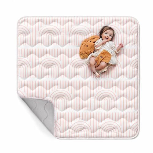 Mallify Baby Play Mat 50"x50", Non-Slip Baby Mat for Floor, Soft Thicker Playpen Mat, Portable Playmat, Crawling Mat for Infants, Babies, Toddlers, Activity Mat, Pink