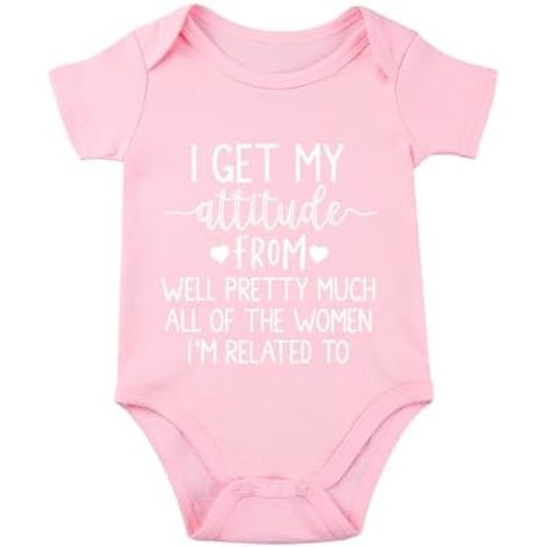 listery I Get My Attitude From All The Women Pretty Baby Bodysuit Funny Baby Girl Clothes Attitude Baby Bodysuit