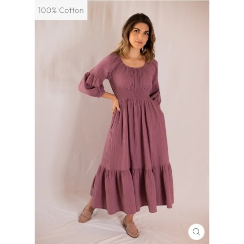 The Eliza Dress in Cinnamon | Smocked Elastic Dress | EMME