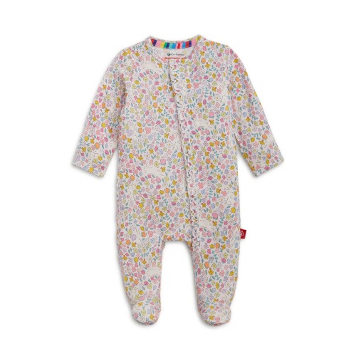 Bunny Blossom Magnetic Convertible Footie, 0-3M