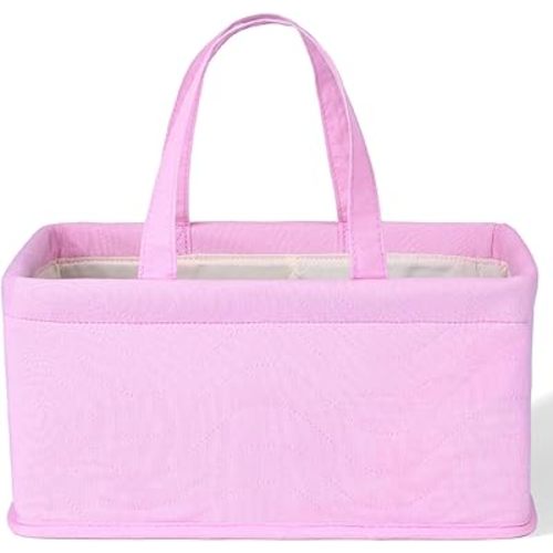 Mr. Pen Baby Diaper Caddy Organizer, Pink Quilted Fabric, Car Diaper Caddy, Portable