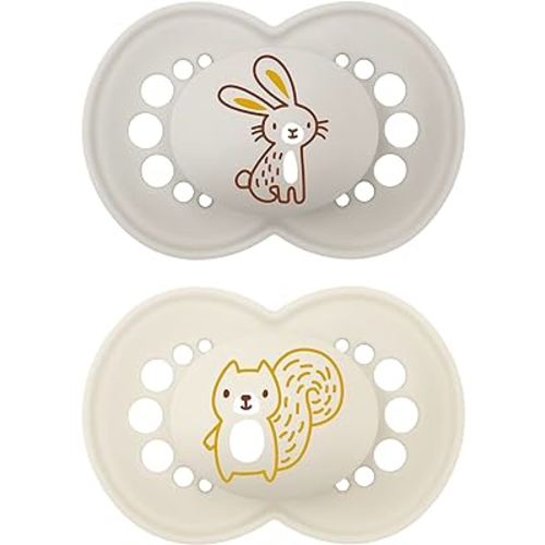 MAM Original Matte Baby Pacifier, Nipple Shape Helps Promote Healthy Oral Development, Sterilizer Case, 2 Pack, 6-16 Months, Unisex,2 Count (Pack of 1)