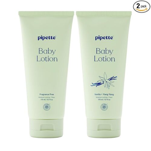 Pipette Baby Lotion Discovery Duo, Pack of 2, Includes Fragrance Free and Vanilla + Ylang Ylang Scents, Baby Lotion for Newborn, Sensitive Skin, and Kids, Non-Toxic and Hypoallergenic